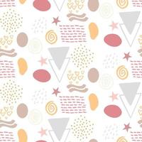 abstract pattern background with hand drawn shapes design vector