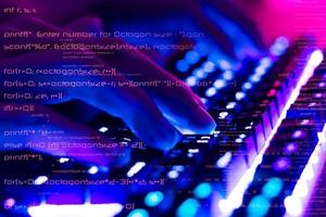 Programmers and cyber security technologies design websites and security in the Social World, cyber security concepts. photo