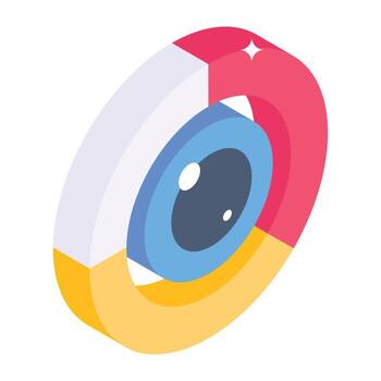 icono isométrico creativo de visualización de datos vector