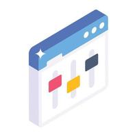 Easy to use isometric icon of website adjustment vector