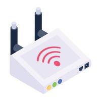 Internet device, isometric icon of router vector