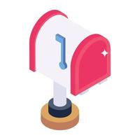 Download isometric icon of mailbox, premium design vector