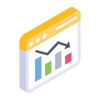 Website analysis of business loss, isometric icon vector