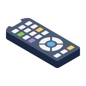 A customizable icon of TV remote in isometric style vector