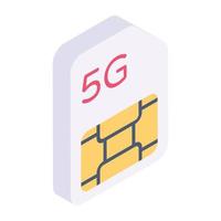 An editable isometric icon of sim card vector