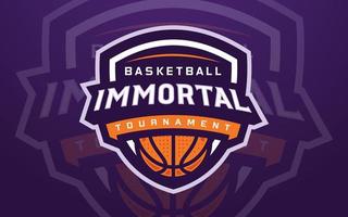 plantilla de logotipo de club de baloncesto inmortal para equipo deportivo y torneo vector