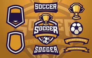 Soccer or Football Club Logo Template Creator with Trophy for Sports Team vector