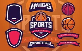 creador de plantillas de logotipos de clubes de baloncesto para equipos deportivos vector