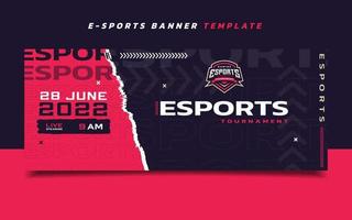 Esports Gaming Banner Template with Logo for Social Media vector