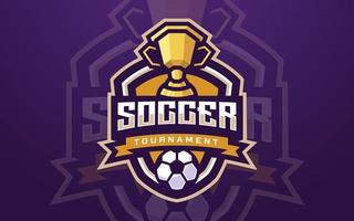 Professional Soccer Club Logo Template with Trophy for Sports Team and Tournament vector