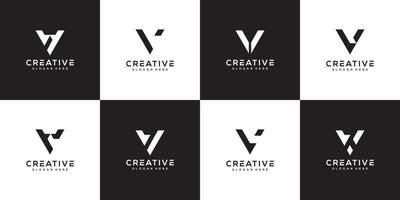 Set of initial letter V logo design template. vector