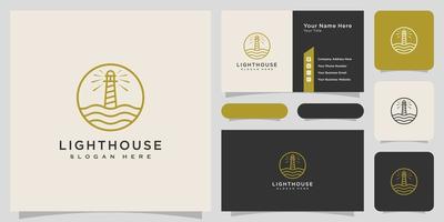 Minimalist line abstract lighthouse logo design vector