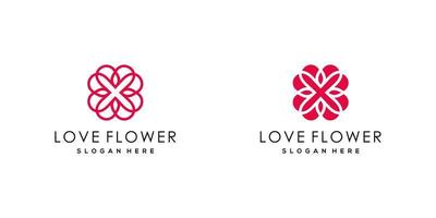 diseño de vector de icono de logotipo de flor elegante abstracto