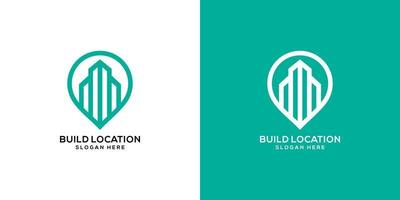 diseño de plantilla de vector de logotipo de ubicación de edificio