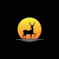 deer with circle logo vector