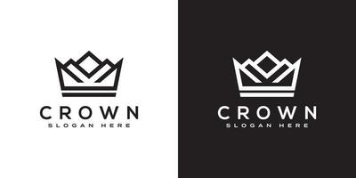 crown logo vector mono line logo design