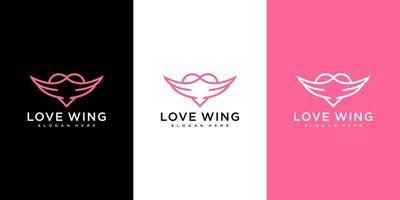 love wing logo vector design line style