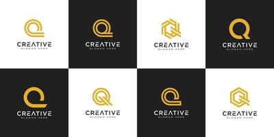 set of initial letter Q logo design vector