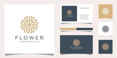 Minimalist elegant flower rose luxury beauty salon, fashion, skin care, cosmetic, yoga and spa products. logo templates and business card design. vector