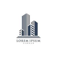Isolated colorful real estate agency logo, house logotype on white, home concept icon, skyscrapers vector illustration