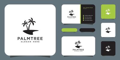 palm tree logo vector design and business card