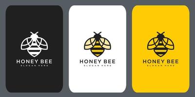 diseño de vector de logotipo de animales de abeja de miel