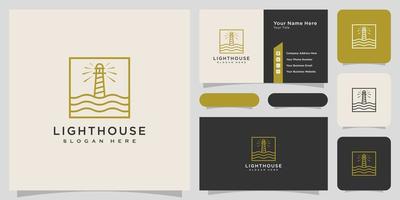 Minimalist line abstract lighthouse logo design vector