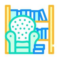 armchair library room furniture color icon vector illustration
