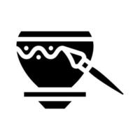 painting pot glyph icon vector illustration black
