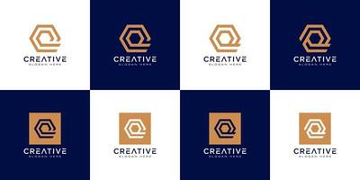 set of initial letter Q logo design vector