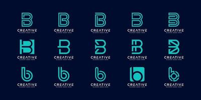 set of initial Letter B Abstract Vector Logo Design Template. Creative Typographic Concept Icon