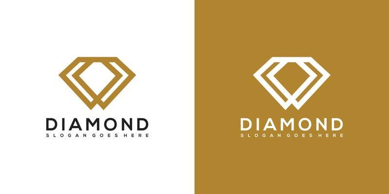 diamond logo vector designs mono line