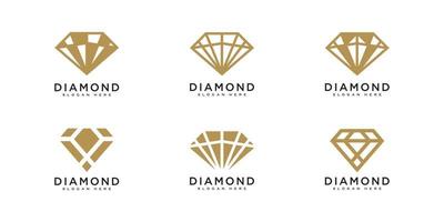 conjunto de plantilla de diseños de vectores de logotipo de diamante