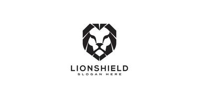 lion shield logo vector design