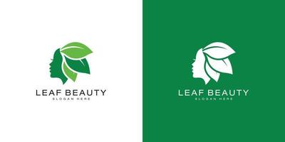 leaf beauty logo vector design template