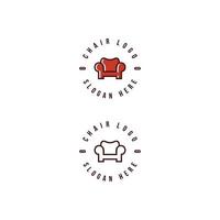 chair logo vector design mono line