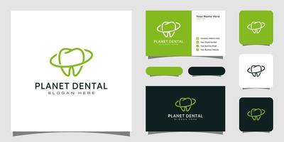 logotipo moderno de una clínica dental y diseño de tarjetas de visita vector