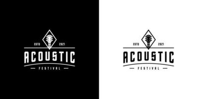 acoustic guitar logo design vector template