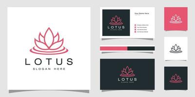 Flower Lotus abstract Logo design vector template