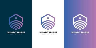 smart home logo vector design template