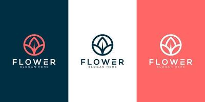 nature flower logo premium vector