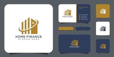 house and business finance logo design vector