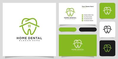 diseño de vector de logotipo dental de casa y tarjeta de visita