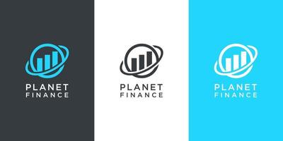 vector de diseño de logotipo de marketing de finanzas de planeta