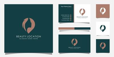 Woman place logo inspiration . feminine pin logo design template . woman finder logo and business card design vector