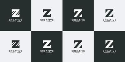 conjunto de plantilla de vector de logotipo de letra z inicial