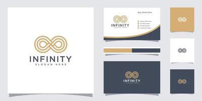 infinity loop with line art style symbol and business card vector