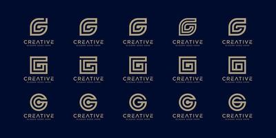 set of initial Letter G Abstract Vector Logo Design Template. Creative Typographic Concept Icon