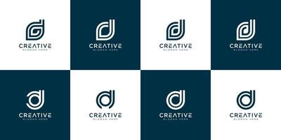 set of initials D logo vector design template