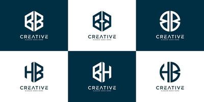 set of BH and etc logo vector